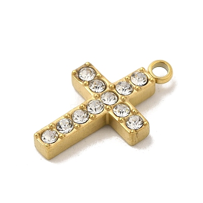 Ion Plating(IP) 304 Stainless Steel Rhinestone Pendants STAS-S131-11G-1