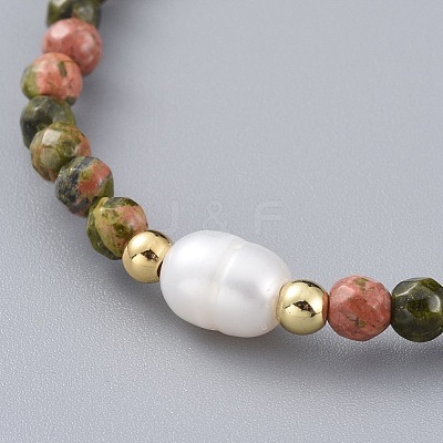Natural & Synthetic Gemstone Beads Stretch Bracelets BJEW-JB04676-1