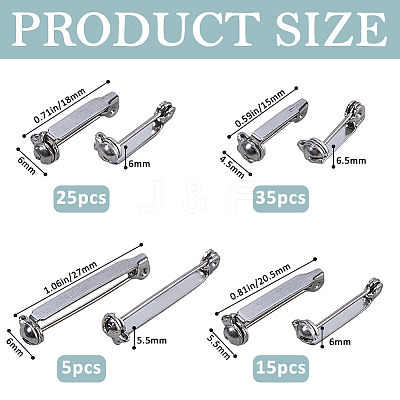 80Pcs Stainless Steel Brooch Base Settings STAS-FH0002-43-1