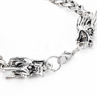 Men's Alloy Wheat Chain Bracelets BJEW-N015-004-1