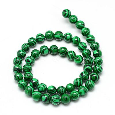 Synthetic Malachite Beads Strands G-T053-10mm-05-1