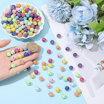 400Pcs Plating Acrylic Beads PACR-PA0001-25-1