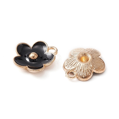 Light Gold Plated Alloy Enamel Pendants ENAM-YW0002-20E-1