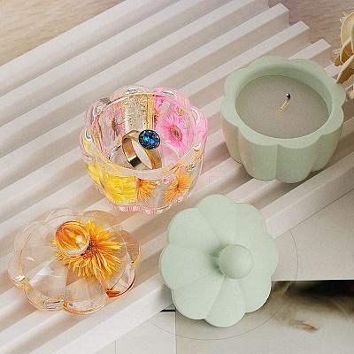 Flower DIY Silicone Candle Cup Molds DIY-P078-06-1