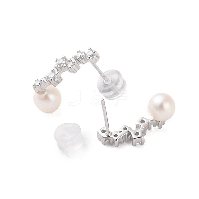 925 Sterling Silver Studs Earring EJEW-H002-26P-1