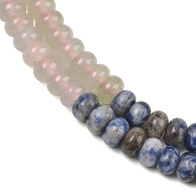 Natural White Jade & Red Jasper & Sodalite & Sesame Jasper & Amethyst Beads Strands G-NH0006-A14-01-1