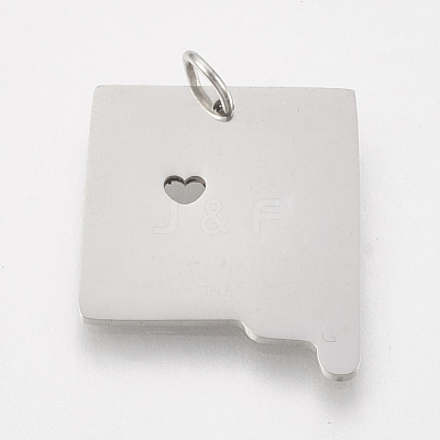 Tarnish Resistant 201 Stainless Steel Pendants STAS-T038-64-1