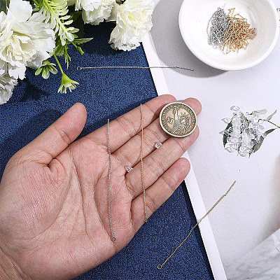 32Pcs 2 Colors Brass Stud Earring Findings KK-BBC0026-02-1