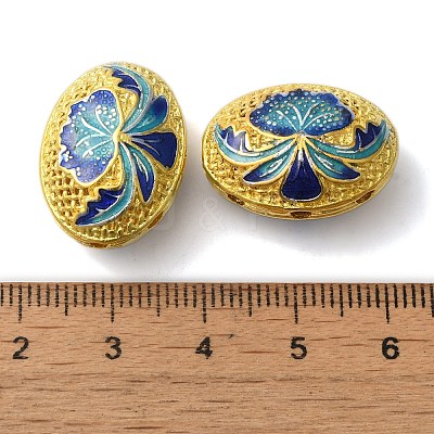 Rack Plating Brass Enamel Beads KK-P276-26A-01G-1