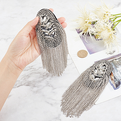 Fashionable Alloy Tassel Epaulettes AJEW-WH0278-05P-1