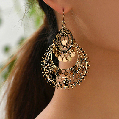 Zinc Alloy Teardrop Chandelier Earrings XH1872-1