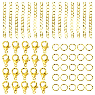 Iron Ends with Twist Chain Extension & Open Jump Rings DIY-YW0010-74G-1