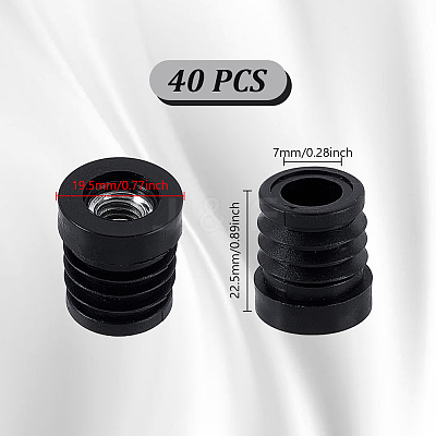 40Pcs Round Plastic Plug Tubing End Cap FIND-GA0007-14-1