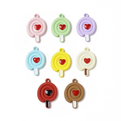 Spray Painted Alloy Pendants PALLOY-P291-18A-1