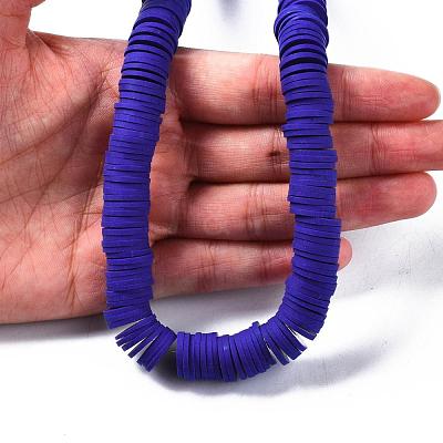 Flat Round Handmade Polymer Clay Beads CLAY-R067-12mm-09-1