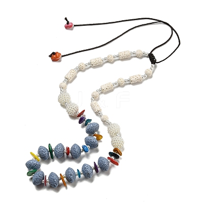 Dyed Lava Rock with Shells NJEW-Z031-01C-1