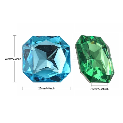 Imitation Taiwan Acrylic Rhinestone Cabochons GACR-A013-23x23mm-M-1