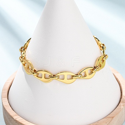 304 Stainless Steel Mariner Link Chains Bracelets for Women BJEW-F536-20G-1