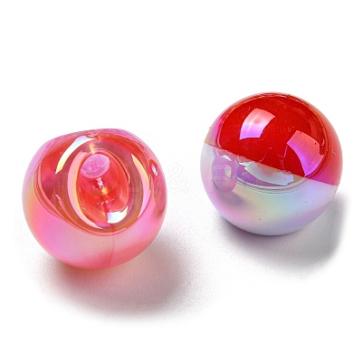 UV Plating Rainbow Iridescent Opaque Acrylic Beads MACR-D081-05-1