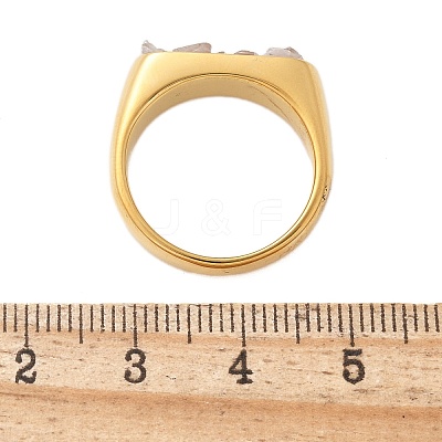 Rectangle Natural Quartz Crystal Chips Finger Rings RJEW-D303-02G-02-1