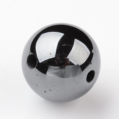 Smooth Electroplate Non-Magnetic Synthetic Hematite Buddhist Beads G-I175-33-1