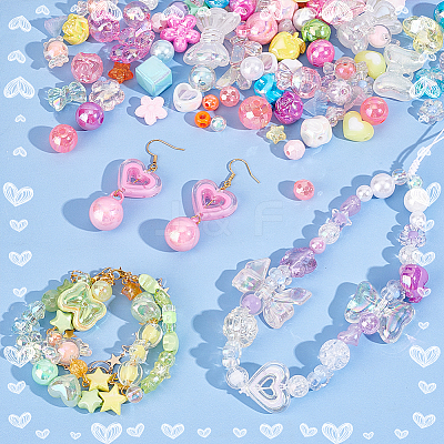 240Pcs 8 Colors Acrylic Beads MACR-PH0001-82-1