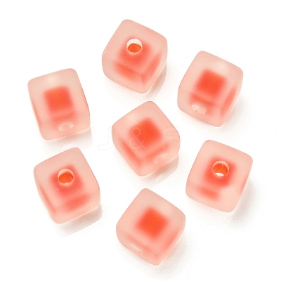 Frosted Acrylic European Large Hole Beads OACR-G012-14-1