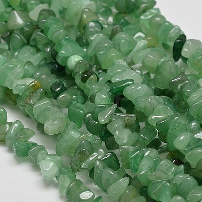 Chip Natural Green Aventurine Beads Strands X-G-N0134-10A-1