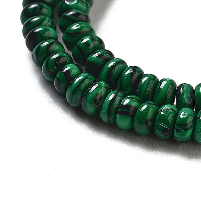 Synthetic Malachite Beads Strands G-K343-C15-01-1