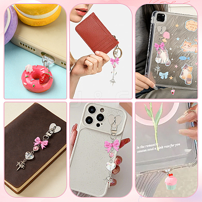5Pcs PVC Mobile Dustproof Plugs & Iron Cell Phone Holder Stand HJEW-SW00358-1