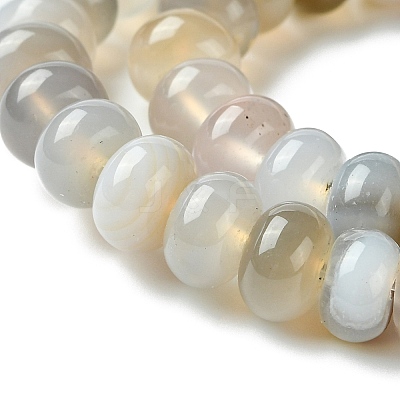 Natural Grey Agate Stone Beads Strands G-S105-8mm-03-1
