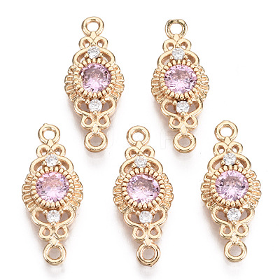 Brass Micro Pave Cubic Zirconia Links Connectors KK-R111-001-A03-1