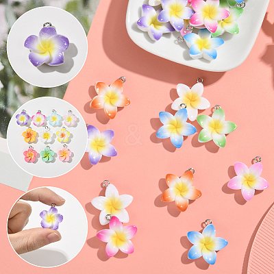 40Pcs 10 Styles Opaque Resin Pendants FIND-SC0019-47-1