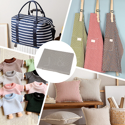 1Yard Stripe Pattern Polycotton Fabric DIY-MA0007-31C-1
