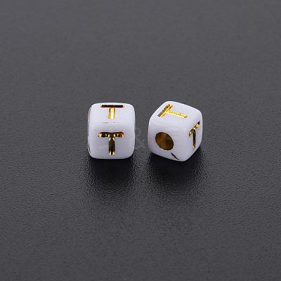 Opaque White Acrylic Beads MACR-Q242-010T-1