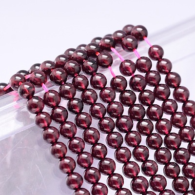 Mozambique Import Grade AA Garnet Round Beads Strands G-E300-AA-5mm-1