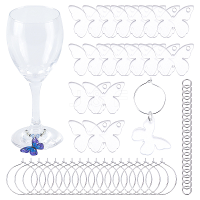 DIY Blank Wine Glass Charm Making Kit DIY-SC0023-62A-1