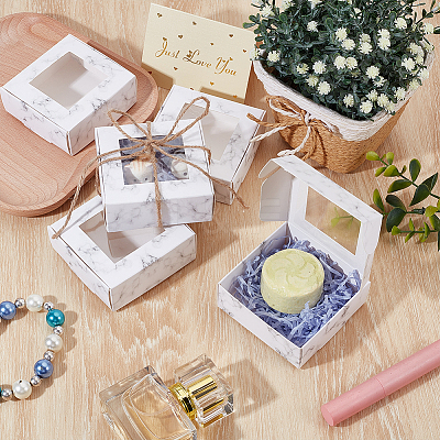 Marble Printed Paper Packaging Boxes CON-WH0085-131A-1