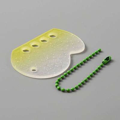 Gradient Glitter Plastic Loose Leaf DIY Disc Keychain ZXFQ-WH0001-05-1