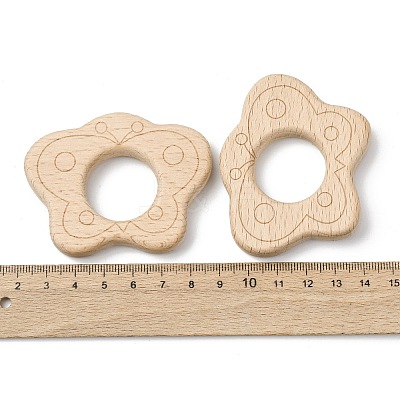 Natural Beech Wood Linking Rings WOOD-I017-08-1