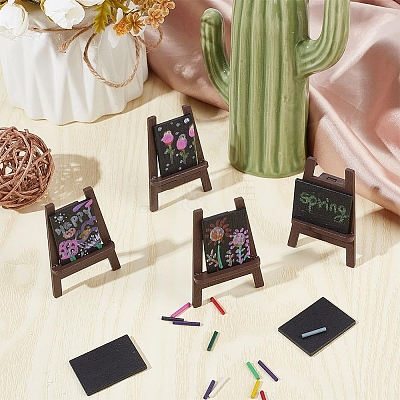 Mini Wood Easel & Chalkboard & Chalk Set ODIS-NB0001-40-1