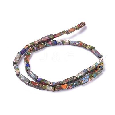 Synthetic Gold Line Imperial Jasper Beads Strands G-D0006-B02-1