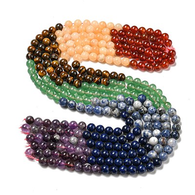 Chakra Natural Mixed Gemstone Beads Strands G-NH0002-E01-03-1