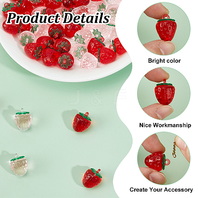 60Pcs 2 Colors Transparent Acrylic Pendants OACR-HY0001-18-1