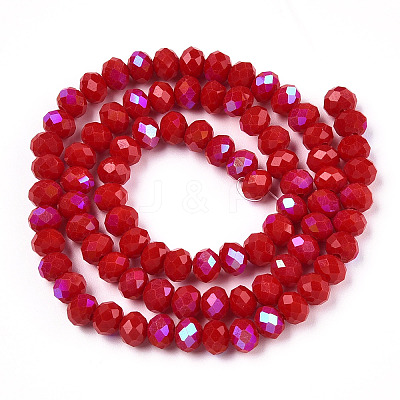 Electroplate Opaque Solid Color Glass Beads Strands EGLA-A034-P3mm-L21-1