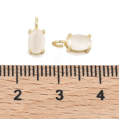 Brass Cat Eye Pendants KK-C251-09B-G01-1