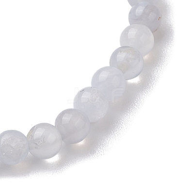 6mm Natural Blue Lace Agate Round Beaded Stretch Bracelets BJEW-JB10855-02-1