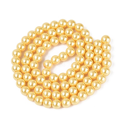 Baking Paint Pearlized Glass Pearl Bead Strands LS-HY-ZX002-02A-67-1