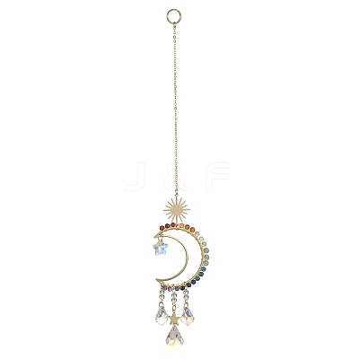 Chakra Gemstone Beads Pendant Decorations HJEW-JM01152-03-1