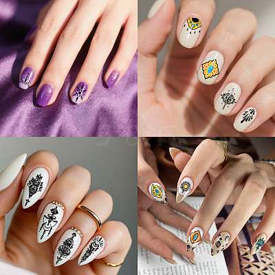 Stainless Steel DIY Nail Art Templates MRMJ-WH0092-181-1